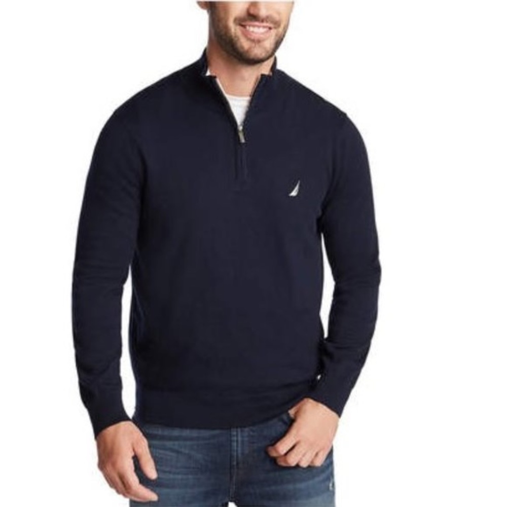 Nautica Long Sleeve Quarter-Zip Sweater